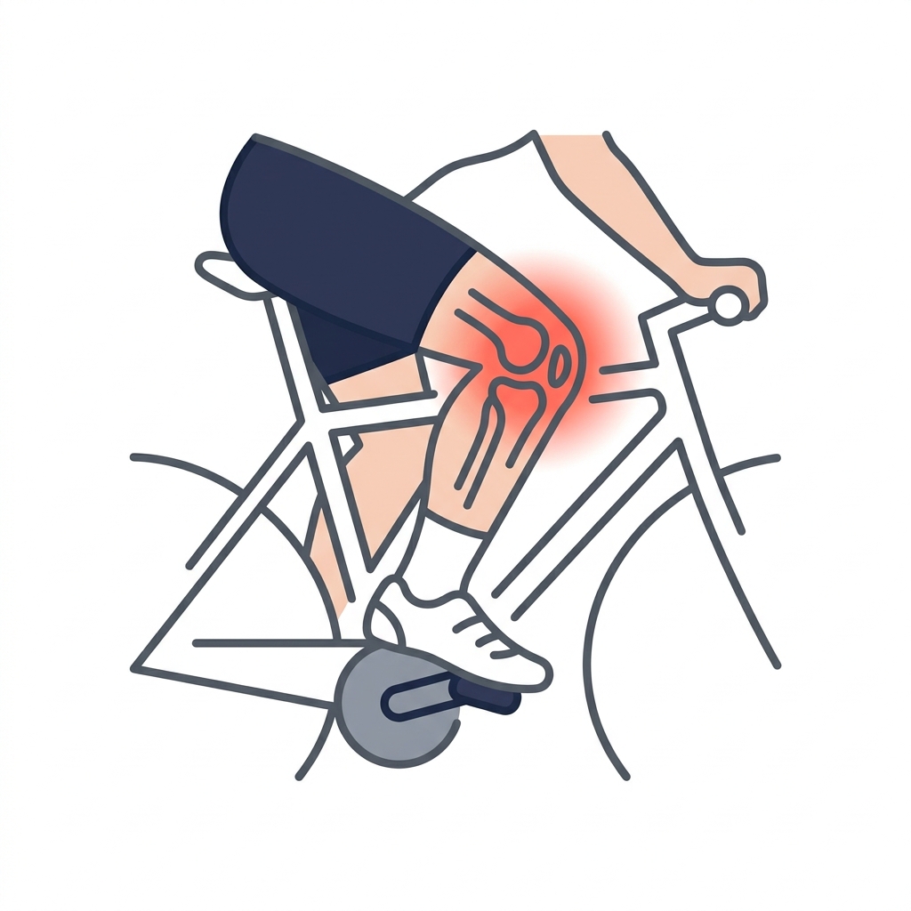 Cycling knee pain illustration
