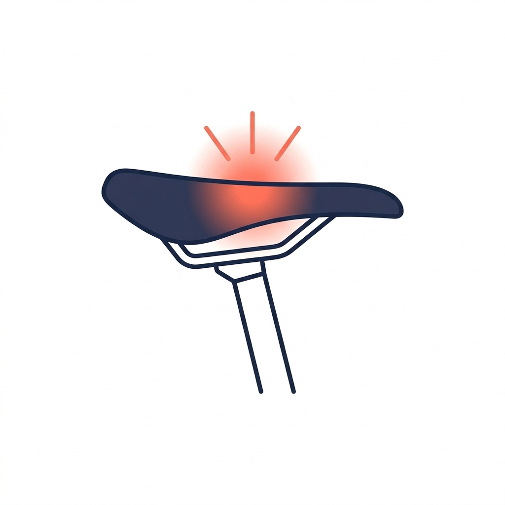Bicycle saddle pain illustration