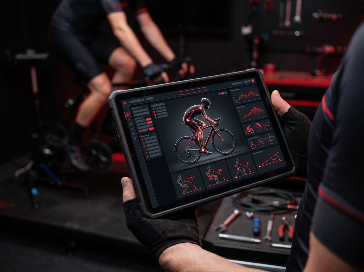 Bike fit assessment report on tablet